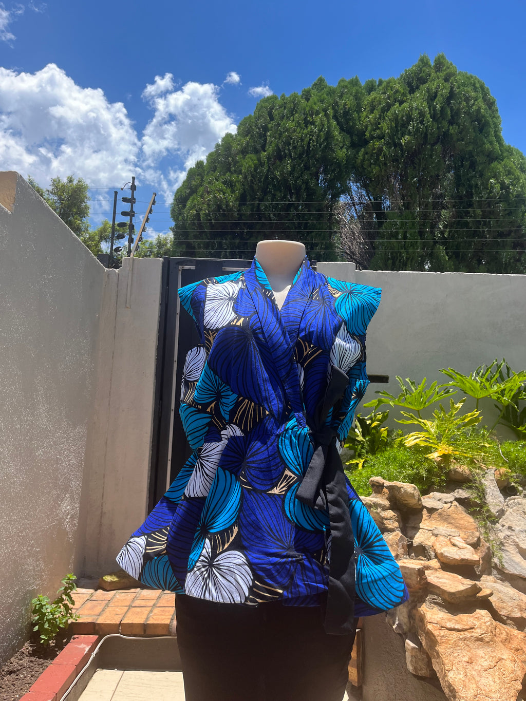 Deep Blue Sleeveless Blouse Top