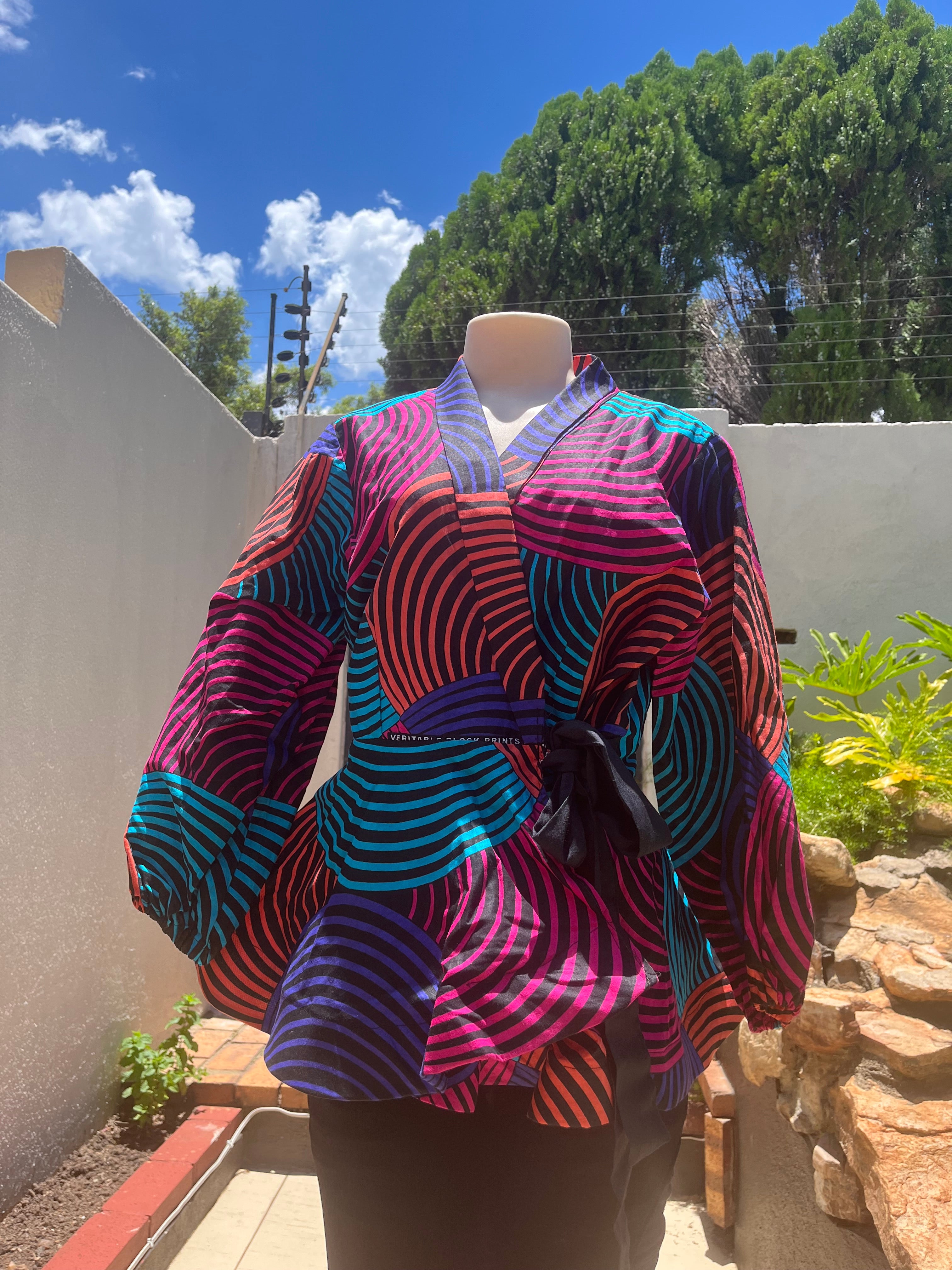 Colorful Long-sleeve Blouse Top