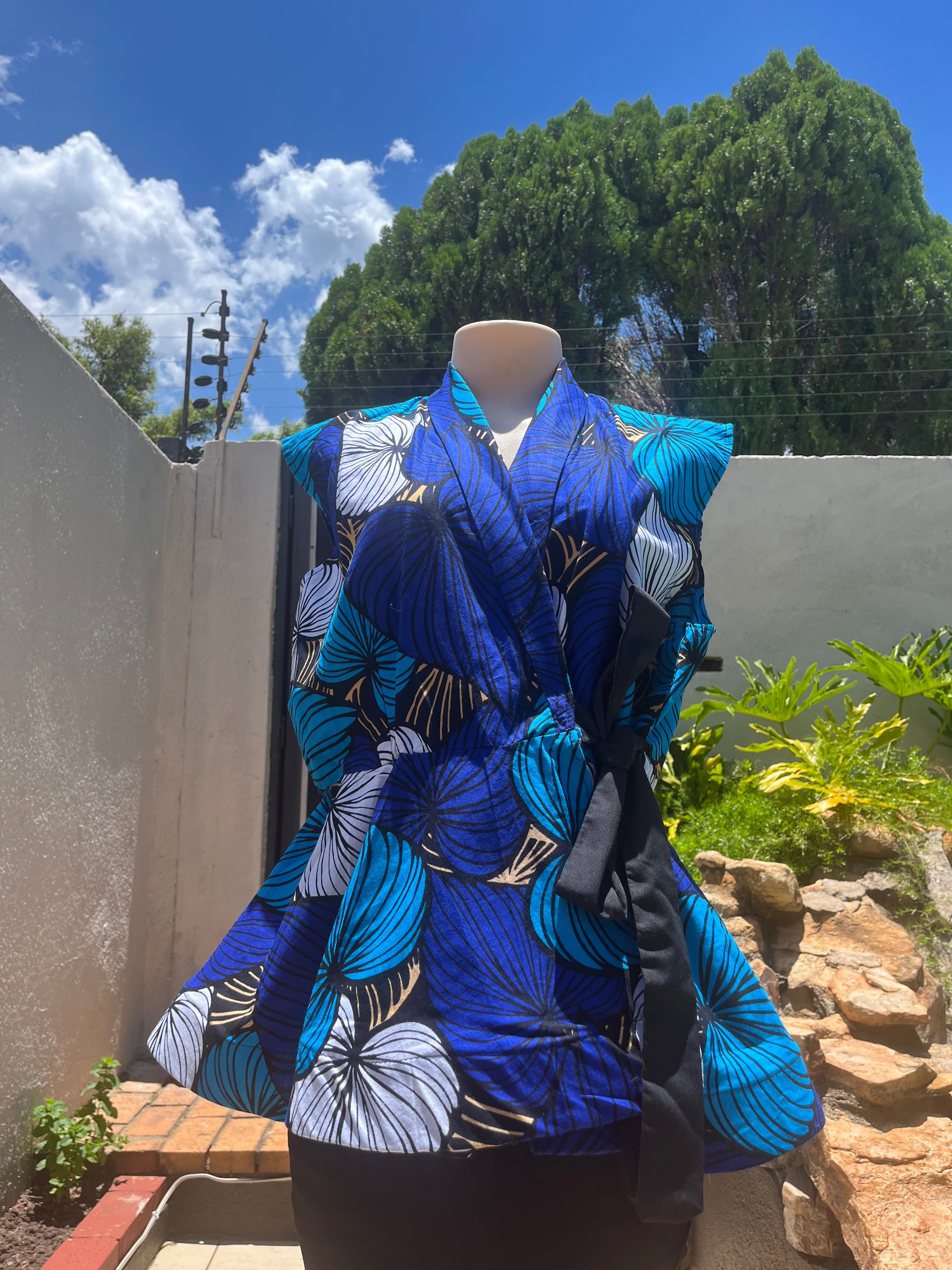 Deep Blue Sleeveless Blouse Top