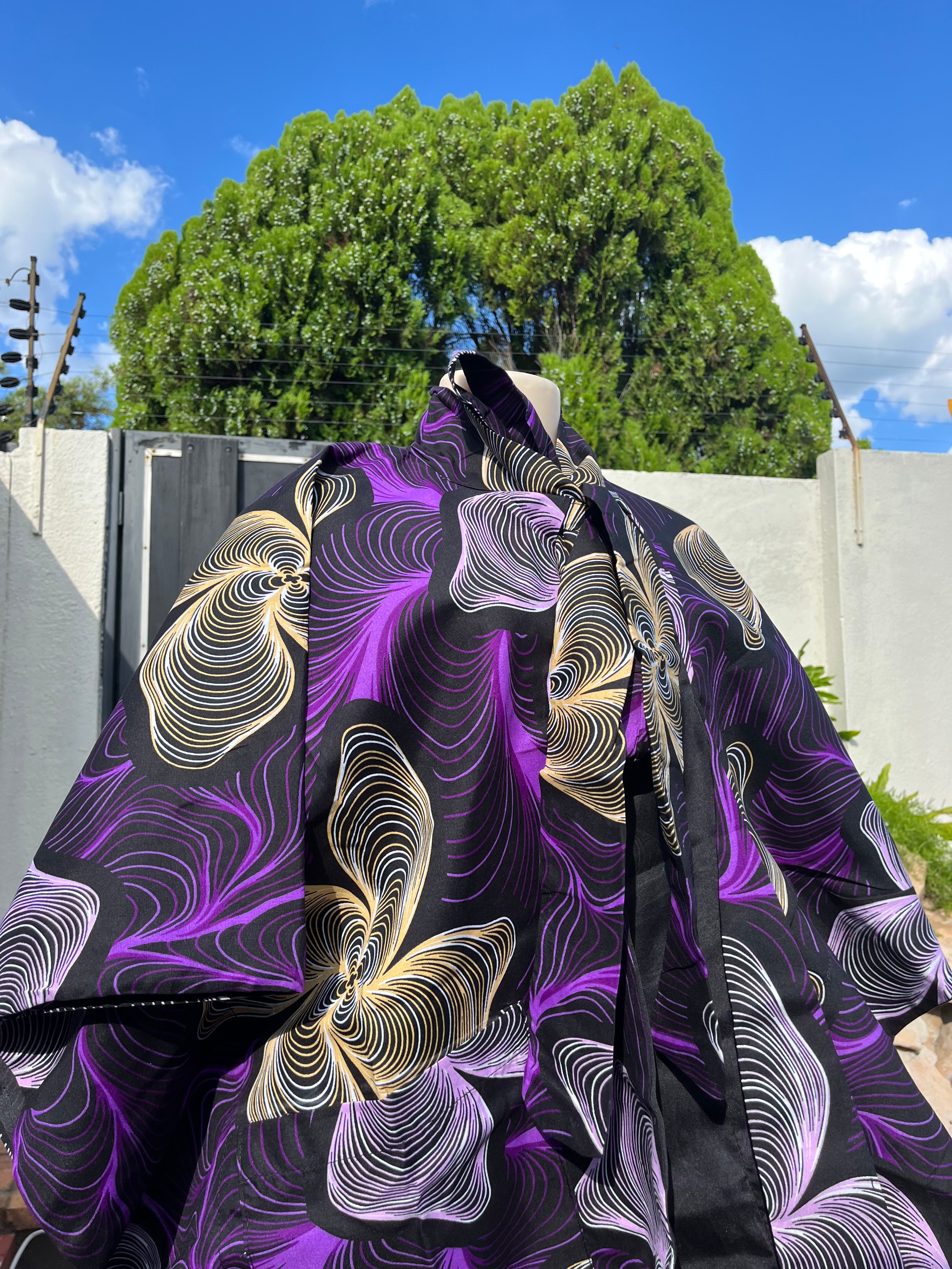 Purple Floral Poncho
