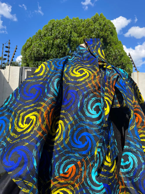 Blue Swirl Poncho